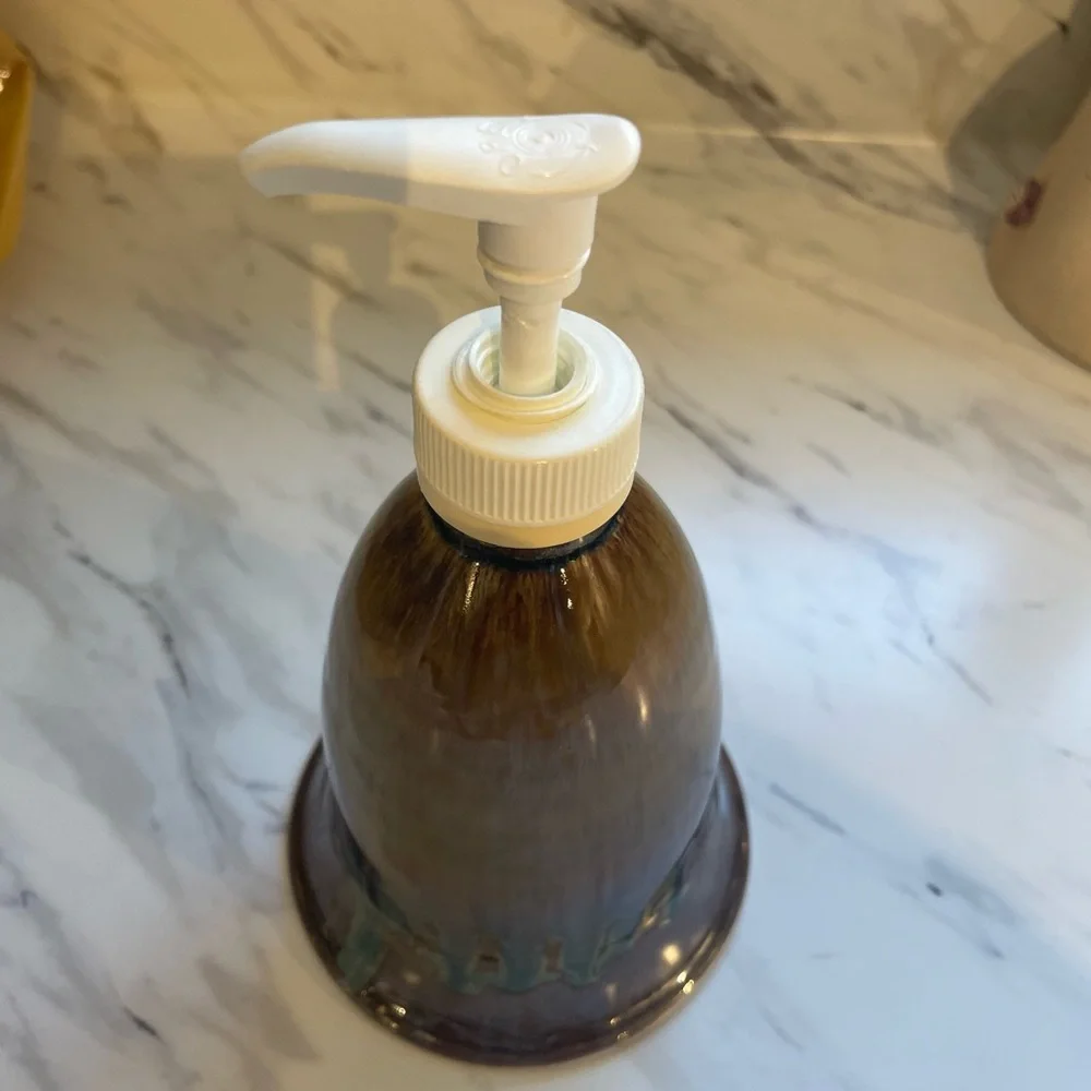 Bill Campbell art studio signed soap/lotion dispenser